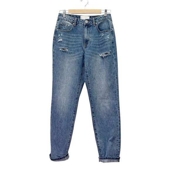 NWT One Teaspoon 1982s High Waist Barrel Jeans in Blue Love Medium Wash Size 26 - Picture 2 of 15